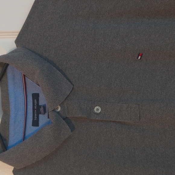 Tommy Hilfiger Charcoal Gray Polo Short-Sleeve Shirt Men's XXL - Picture 2 of 6
